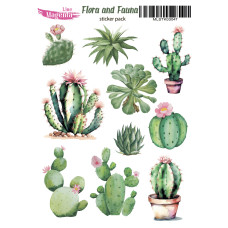 Наклейки, Flora and Fauna Кактуси MLSTK03047, 13х18 см, Magenta Line