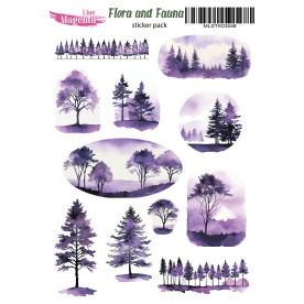Набор наклеек Flora and Fauna Туманный лес, MLSTK03048, 13x18 см, Magenta Line