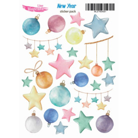 Наклейки Новогодний декор, 13х18 см, Magenta Line