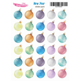 Наклейки Новогодние шары, 13х18 см, Magenta Line