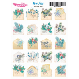 Наліпки Зимові вінтажні листи, 13х18 см, Magenta Line