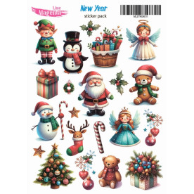 Наклейки Новогодние герои MLSTK04011, 13х18 см, Magenta Line