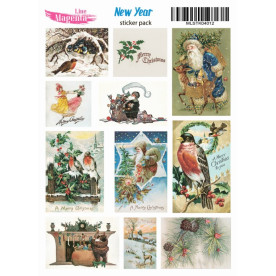 Наліпки Новорічні вінтажні листівки MLSTK04012, 13х18 см, Magenta Line