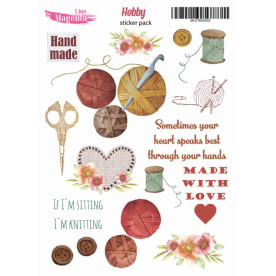 Наклейки Хобби Вязание MLSTK05003, 13х18 см, Magenta Line