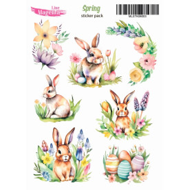 Наліпки Spring Весняні кролики MLSTK06003, 13х18 см, Magenta Line