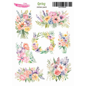 Наклейки Spring Весенние букеты MLSTK06005, 13х18 см, Magenta Line