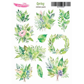 Наліпки Spring Зелене листя MLSTK06007, 13х18 см, Magenta Line