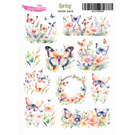 Наклейки Spring Бабочки MLSTK06009, 13х18 см, Magenta Line