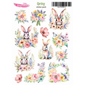 Наклейки Spring Кролики MLSTK06012, 13х18 см, Magenta Line