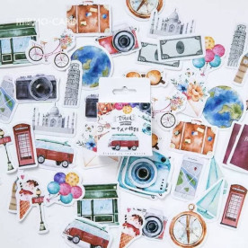 Набір наклейок, Подорожі, 46 шт, 23х2 мм