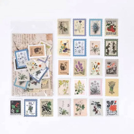 Набор наклеек, Марки ботаника, 46 шт, 3х4 см