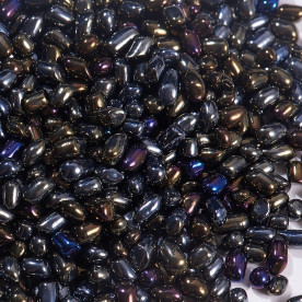 Декоративні камінчики в баночці, чорний голографік, від 1 до 4 мм, 30 грам, 30 мл