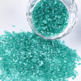 Декоративні камінці в баночці, морський зелений, від 0,5 до 5 мм, 10-12 грамм