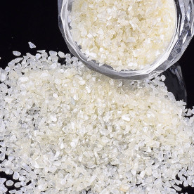 Декоративные камушки в баночке, перламутровый белый, от 0,5 до 5 мм, 9-10 грамм