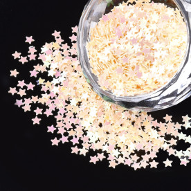 Набір паєток, Маленькі зірочки, персиковий, 2,5x2,5x0,3 мм, близько 10 грам