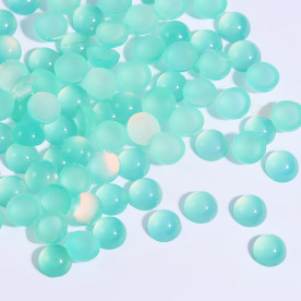 Набір пластикових напівкруглих кабошонів, зелений, 6x3 мм, 20 шт