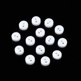 Набір міні гудзиків, білий, розмір 6 мм, 2 отвори, 10 штук