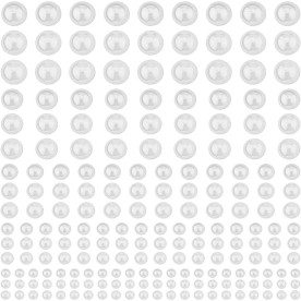 Перлини самоклеючі, молочно білі, 2.5-8 мм, аркуш 22х10 см