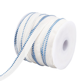 Бавовняна стрічка каптал, колір блакитний, 12 мм, 1 метр