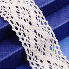 Кружево кремового цвета, ширина 42 мм, 90 см, хлопок