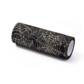 Сетка-фатин декоративная, Паутина, черный, 15 см, 90 см