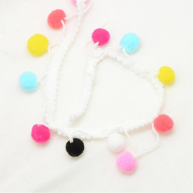 Тесьма з помпонами, поліестер, різнокольорові, 34 мм, 90 см