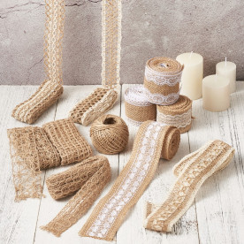 Набор джутовых лент и шнуров, 11 рулонов