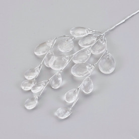 Гілочка з кристалами, колір прозорий, 146х65 мм