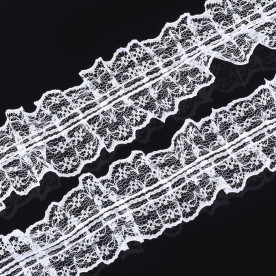 Кружевная лента, органза, белый, 45-50 мм, 90 см
