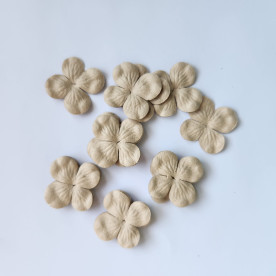 Набор 10 цветков гортензии светло-коричневого цвета, 30 мм