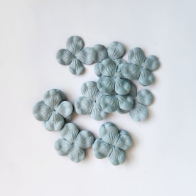 Набор 10 цветков гортензии, голубой, 30 мм