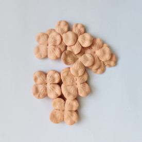 Набор 10 цветков гортензии персикового цвета, 30 мм