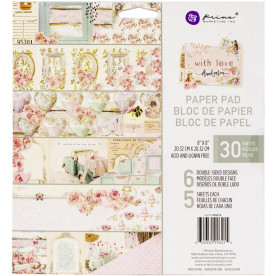 Набір скраппаперу With Love, 20х20 см, 6 двосторонніх аркушів, Prima
