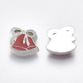 Кабошон, Червоний дзвіночок, 1 шт, 8x8x2 мм