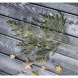 Гілка штучної хвої, Туя середня, лита, зелена, 17х15см