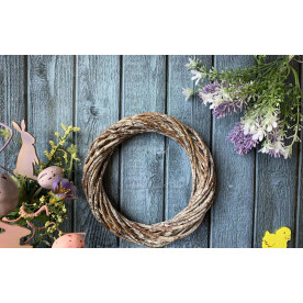 Венок из лозы, плетеный, коричневый, 15 см