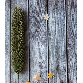 Ветка хвои, искусственная, литая, Ель одинарка, зеленая, 26см