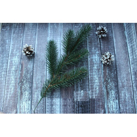 Гілка хвої Зелена, 5 гілки, 26 см, штучна хвоя