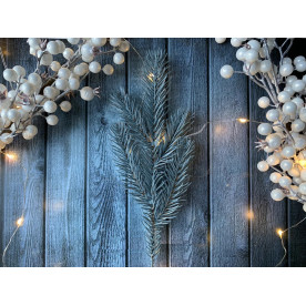 Гілка хвої Ялинка сіро-блакитна, 5 гілок, 26 см, штучна хвоя