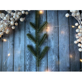 Гілка штучної хвої лита, Ялина зелена, 7 лапок, 32 см