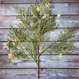 Ветка хвои литая, Туя большая, 1 шт, длина 36 см