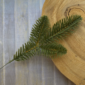 Гілочка штучної хвої Ялинка 3 лапки пласкі, лита, 1 шт, зелений, пластик, товщина 5.5 см, довжина 20 см