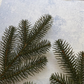 Гілочка штучної хвої Ялинка 5 лапок, лита, 1 шт, зелений, пластик, товщина 4.5 см, довжина 25 см