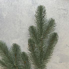 Веточка искуственной хвои Ель 5 лапок, литая, 1 шт, голубой, пластик, толщина хвои 4.5 см, длина 25 см