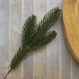 Гілочка штучної хвої Ялинка 3 лапки, лита, 1 шт, зелений, пластик, товщина 4 см, довжина 20 см