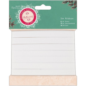 Лента репсовая, белый, 5 м, Bellissima Christmas, Papermania