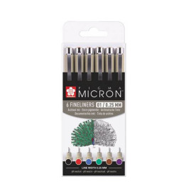 Набір лінерів Pigma Micron 01 Basic 6кол, Sakura