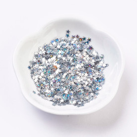 Набор пайеток Звездочки, цвет голографическое серебро, 2.5 мм, около 10 грамм