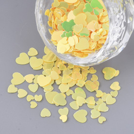 Наполнитель для шейкера, пайетки Желтые сердечки, от 2 до 6 мм, 15 гр