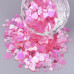 Набір паєток, Прозорі сердечка, рожевий, близько 22 грама, від 3 до 6 мм, товщина 0,3 мм